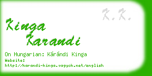 kinga karandi business card